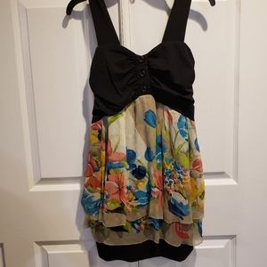 Short black/floral dress